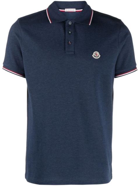 Moncler logo-patch cotton polo shirt