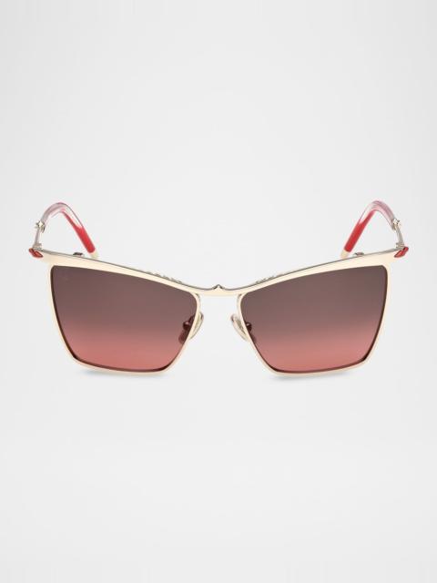 Christian Louboutin Hot Chick LB0020 56mm Square Metal Sunglasses