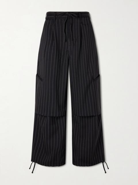 Y-3 + Y-3 Pinstriped Recycled Woven Wide-leg Pants
