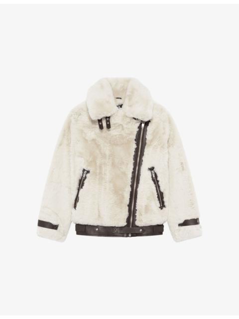The Kooples High-Collar Faux-Fur Jacket