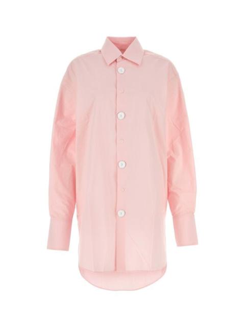 Pink poplin oversize shirt
