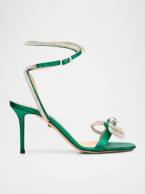 MACH & MACH 85mm Strass Double Bow Satin Ankle-Strap Sandals