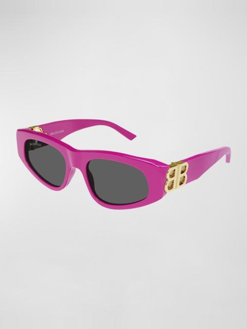 BALENCIAGA Cat-Eye Acetate Sunglasses w/ Logo Hinges
