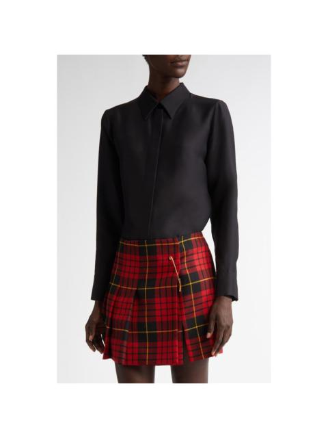 Alexander McQueen Silk Button-Up Shirt in Black at Nordstrom