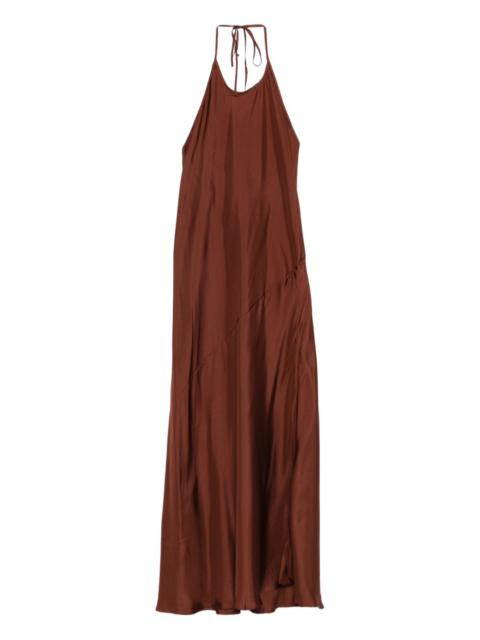 ST. AGNI halterneck twill maxi dress
