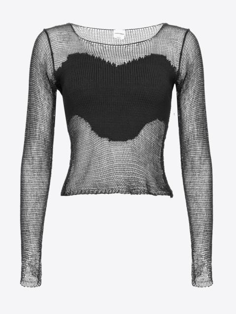 MESH SWEATER WITH PATCH