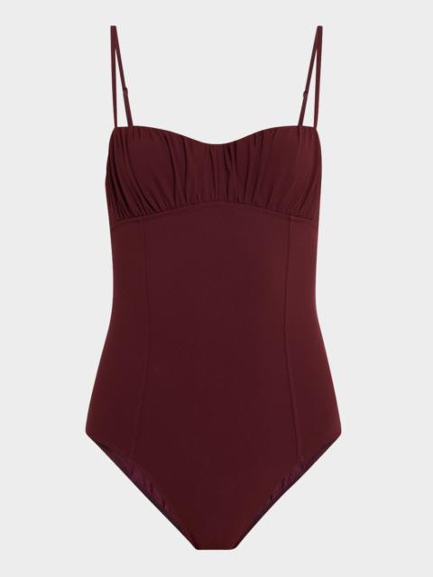 ULLA JOHNSON Dalila Ruched One-Piece Swimsuit