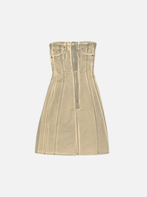 Acne Studios Printed denim midi dress - Beige/Sage green