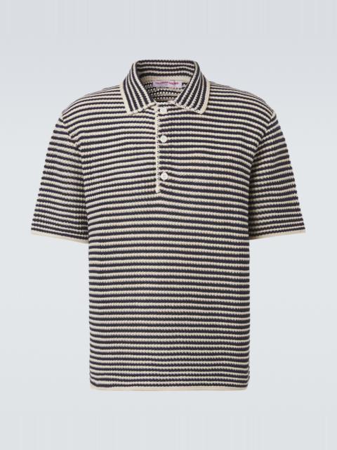 ORLEBAR BROWN Lowry striped crochet cotton polo sweater
