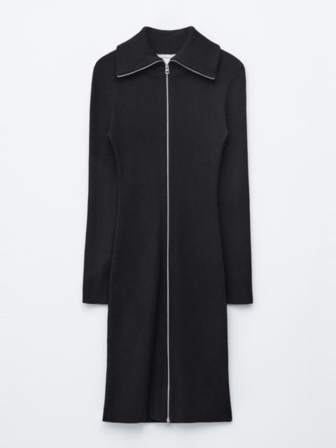 & Other Stories Ribbed Zip-Front Midi Dress