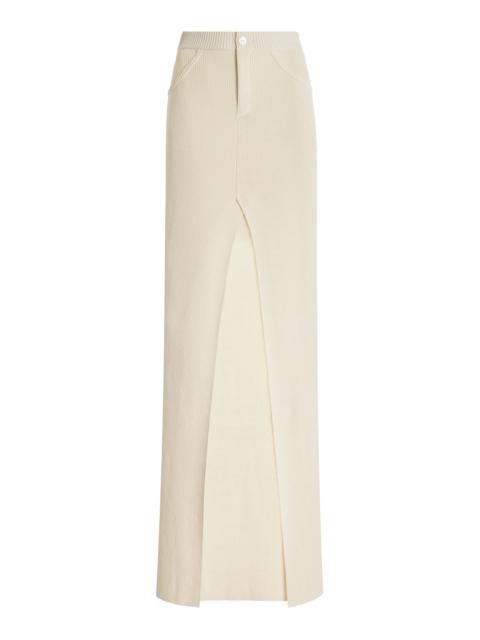 AYA MUSE Sei Knit Cotton-Blend Maxi Skirt off-white