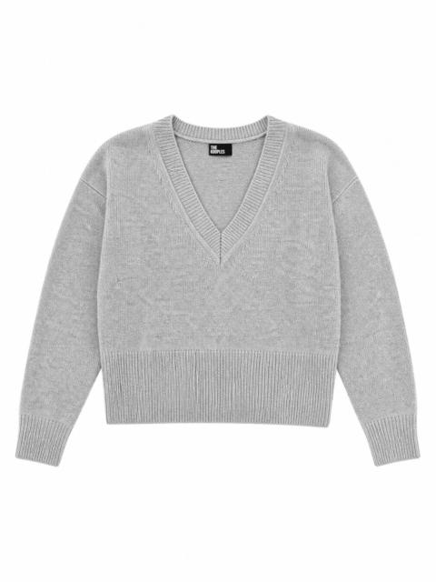 The Kooples BLUE MERINO WOOL AND CASHMERE SWEATER