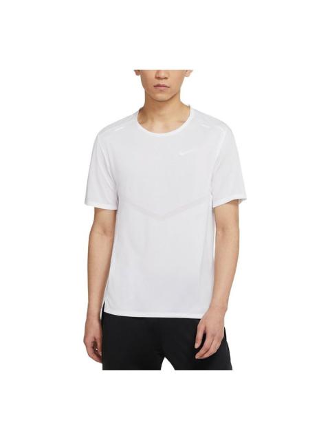 Nike Dri-fit Rise 365 Causual Sports Ventilate Round Collar T-Shirt Men's White CZ9185-100