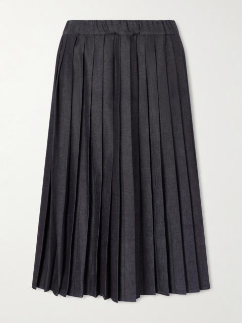 Jil Sander Pleated Denim Midi Skirt