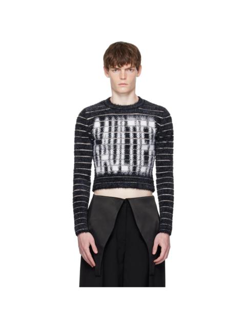Jean Paul Gaultier Black & White Jacquard 'Gaultier' Sweater