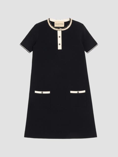 Valentino Women's Embroidered Stretch Viscose Dress - Black