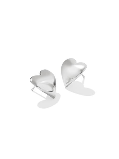 KENDRA SCOTT Jasmine Heart Stud Earrings in Sterling Silver
