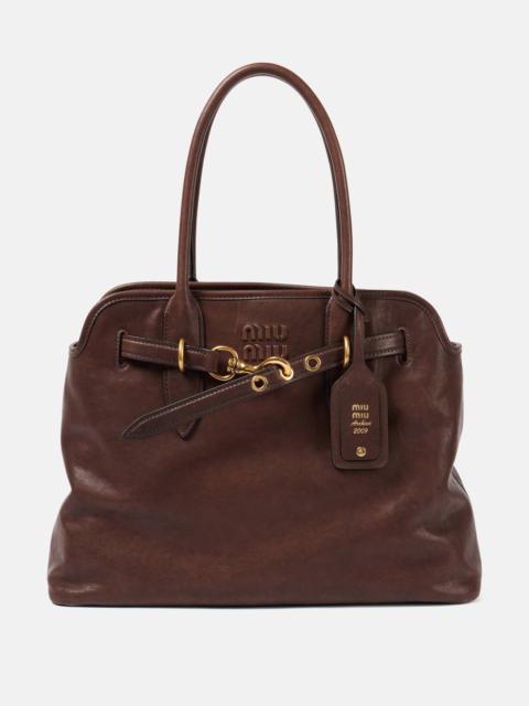 Miu Miu Adventure Large leather shoulder bag