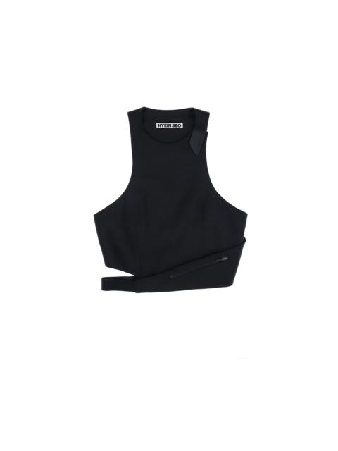 HYEIN SEO CINCHED HALTER TOP / BLK