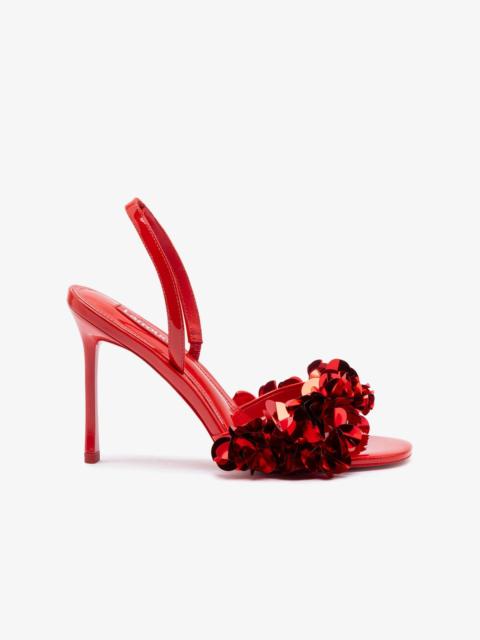 Morgan Sandal In Scarlet Patent Leather