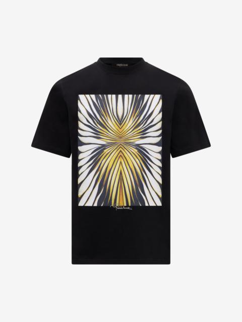 Roberto Cavalli Ray Of Gold Print Pure Cotton T-shirt