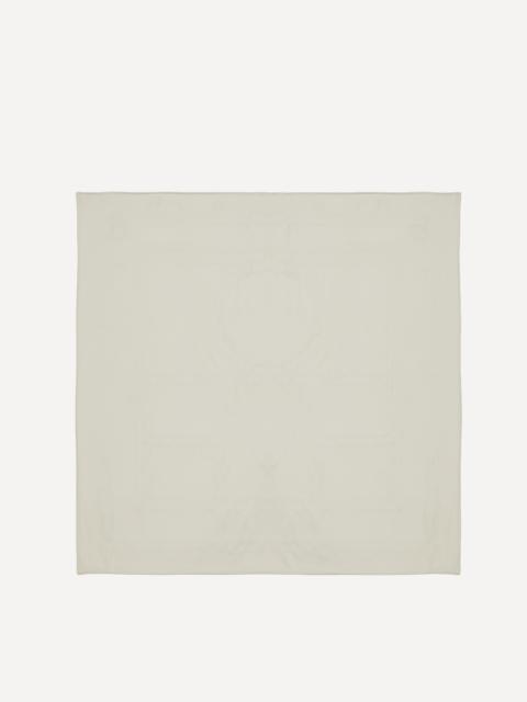 TOTEME Embroidered Monogram Cream Silk Scarf