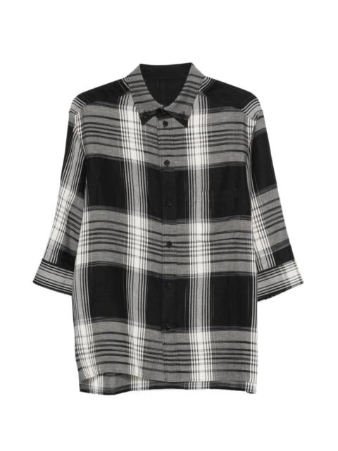 Yohji Yamamoto plaid button shirt