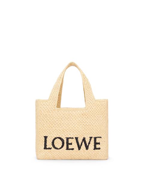 Loewe Small LOEWE Font Tote in raffia