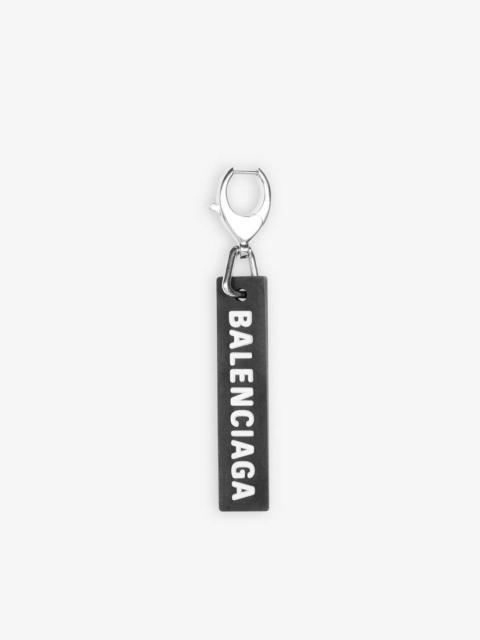 BALENCIAGA Rubber Tag Earring in Black/silver
