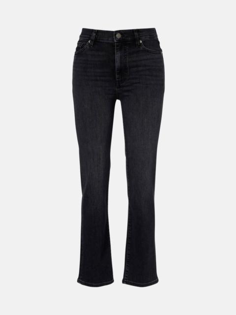 FRAME Le Sleek cropped high-rise straight jeans