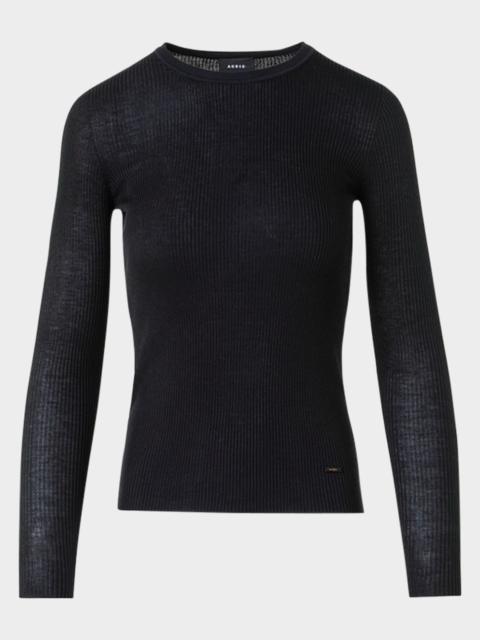 AKRIS Seamless Rib Knit Fitted Sweater