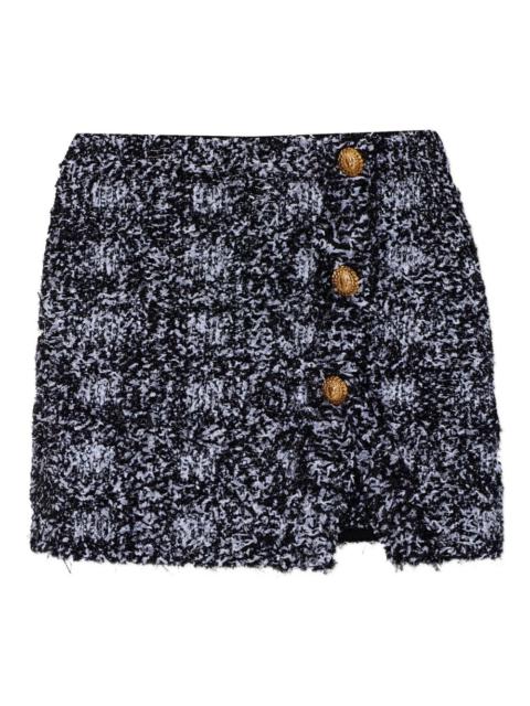 Balmain button frayed mini skirt