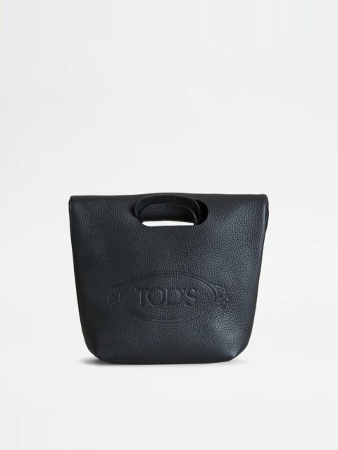 Tod's SHOPPING TOTE IN LEATHER MINI - BLACK