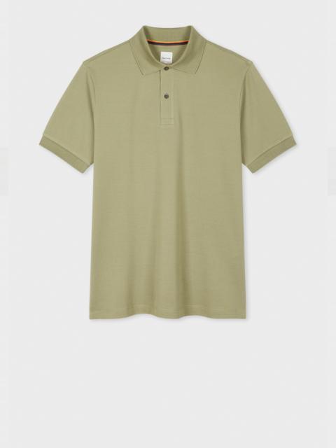 Paul Smith Pale Khaki 'Artist Stripe' Placket Polo Shirt