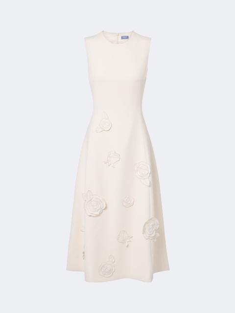 LEO LIN Floral-appliqué midi dress