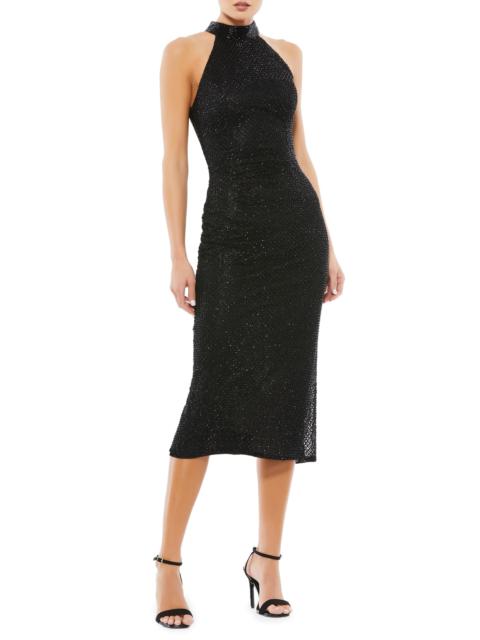 MAC DUGGAL Women's Embellished Halter Cocktail Dress - Black