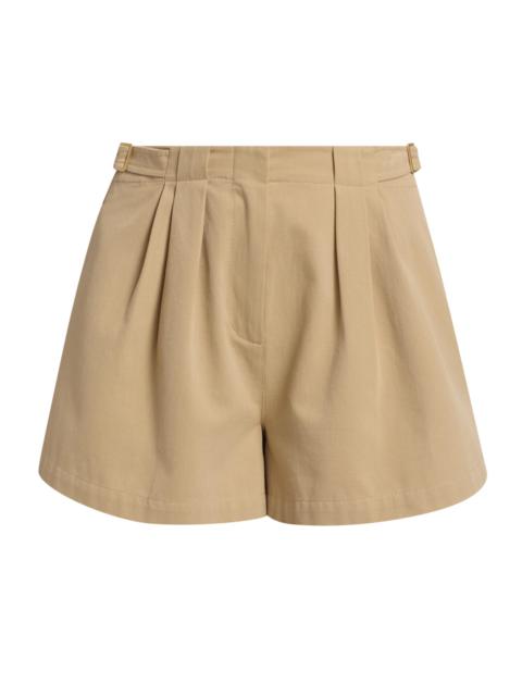ULLA JOHNSON Women's Kira Pleated Cotton Shorts - Sahara
