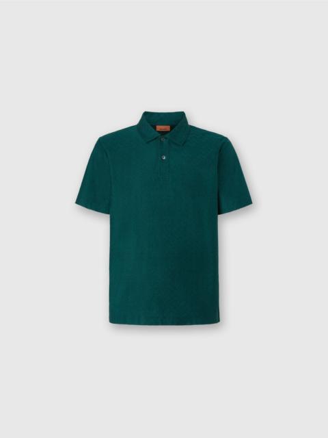 Missoni Tonal zigzag cotton jersey polo shirt