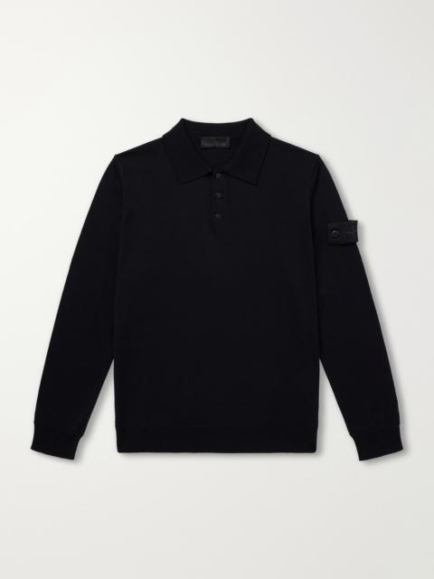 Stone Island STONE ISLAND GHOST Knitted Virgin Wool Polo Sweater