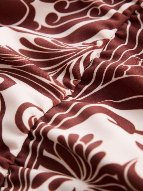 BODEN Gather String Swimsuit-Hot Chocolate, Foliage Whirl