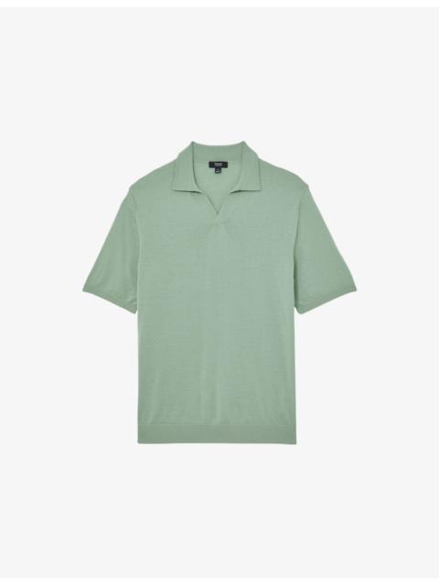 REISS Duchie Open-Collar Merino-Wool Polo