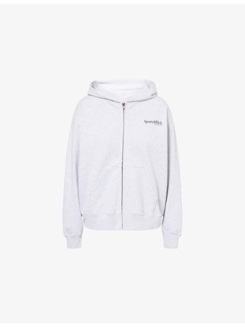 Sporty & Rich Run Club Zip-Through Cotton Hoody