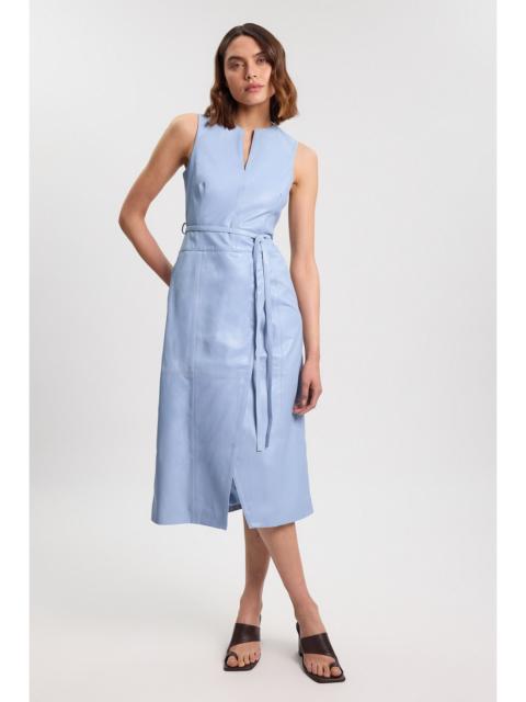 KAREN MILLEN Leather Tie Belted Midi Dress