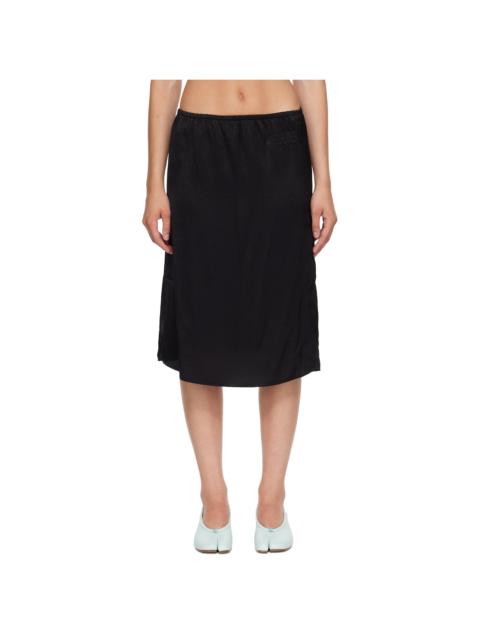 MM6 Maison Margiela Black Lining Look Midi Skirt