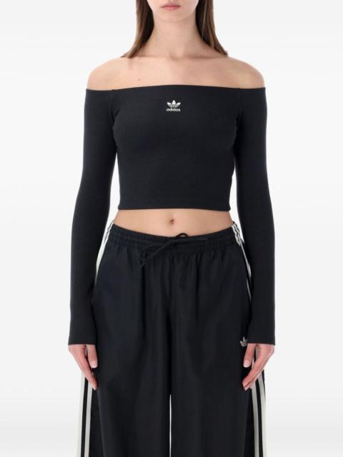 adidas off-shoulder long-sleeve T-shirt