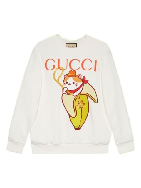 (WMNS) Gucci x Bananya Cotton Sweatshirt 'White' 617964-XJEGP-9095