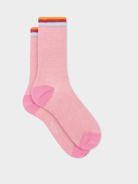 Paul Smith Pink Cotton-Blend Glitter Socks