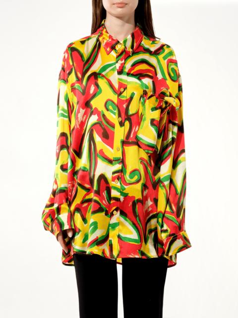 BALENCIAGA Scarf Flower Shirt in Red