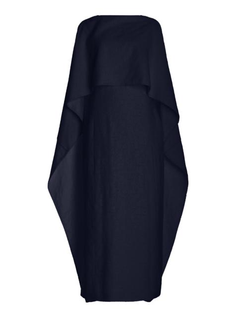 GABRIELA HEARST Hunter Dress in Dark Navy Cashmere with Winter Silk