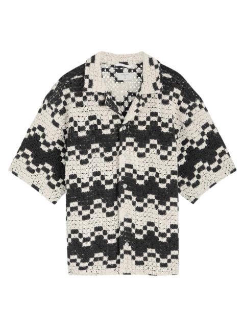 PERCIVAL Percival Naples Crotchet-knit Cotton-blend Shirt